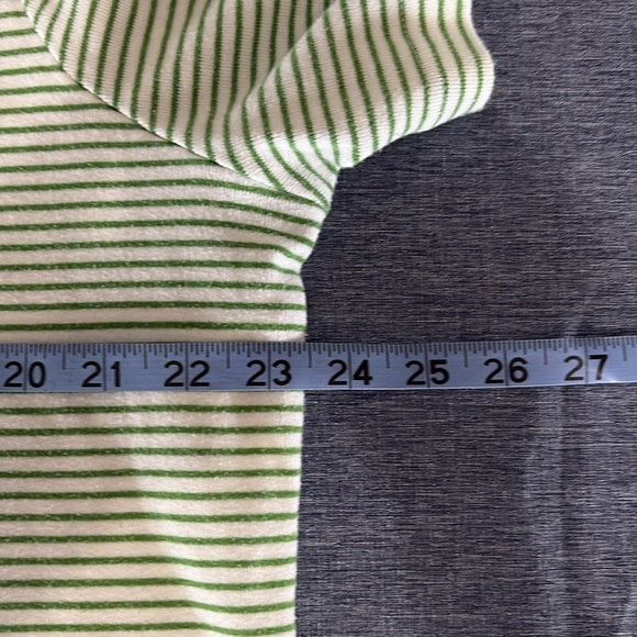 CJ Banks Women’s Size 2X Green and White Striped Tee - Picture 4 of 6